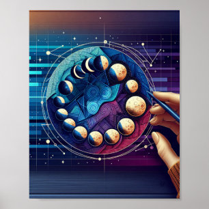 Poster Pôster de Arte das Fases da Lua