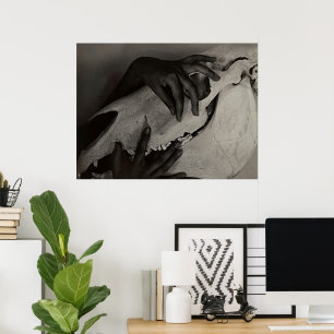 Poster Pôster de Arte das Mãos e Caveira de Cavalo de Geo