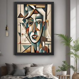 Póster Poster de Arte de Abstrato de Muro Moderno Cubista