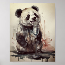 Poster Pôster de Arte de Canto da Panda Music Factory