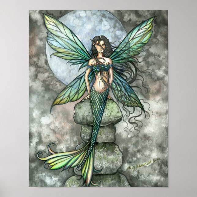 Póster Pôster de Arte de Fada Sereia de Mar a Céu (Frente)
