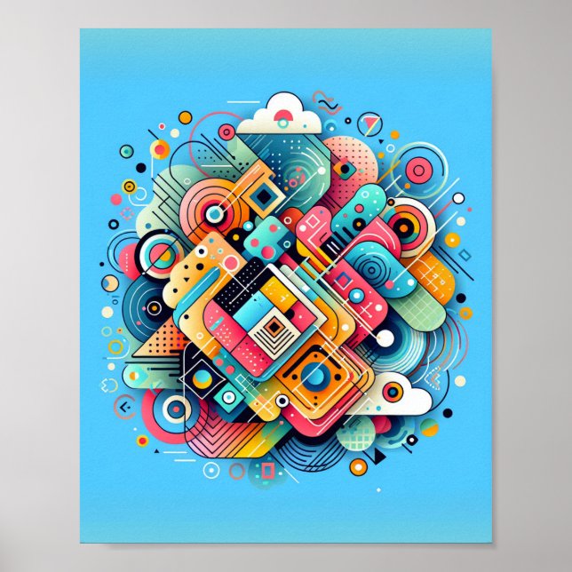 Poster Pôster de Arte de Formas Abstratas (Frente)