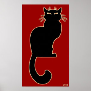 Poster Pôster de Arte de Gato Gato Vermelho Amante de Gat