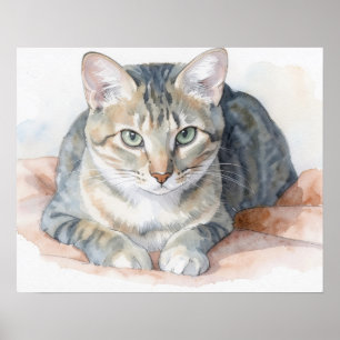 Poster Pôster de Arte de Gato Listrado