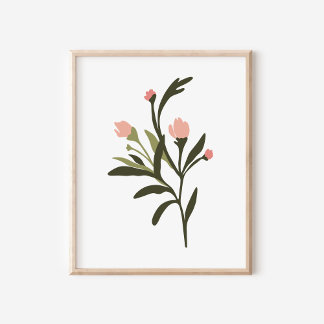 Poster Pôster de Arte de Ilustração de Flores Silvestres