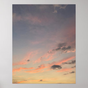 Poster Pôster de Arte de Nuvem de Pôr do Sol em Pastel Ma