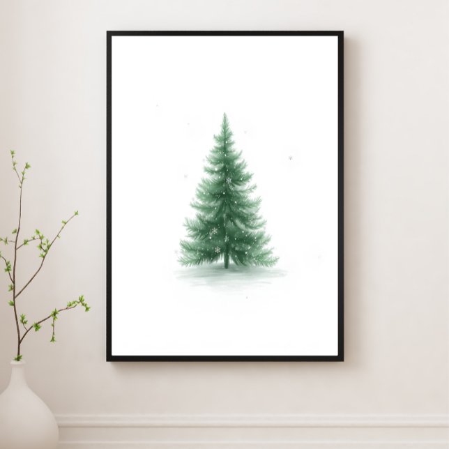 Poster Pôster de Arte de Parede de Árvore de Natal Alegre (Criador carregado)