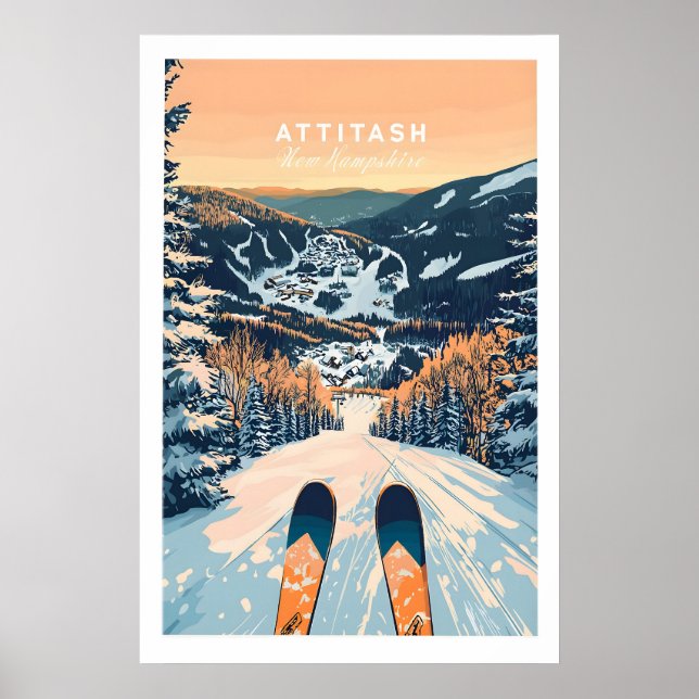 Poster Pôster de Arte de Parede de Esqui Attitash 1 (Frente)