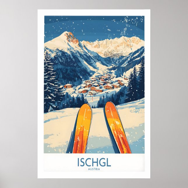 Poster Pôster de Arte de Parede de Esqui Ischgl 1 (Frente)