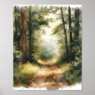 Poster Pôster de Arte de Parede de Paisagem Florestal Ter