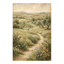 Pôster de Arte de Parede de Paisagem Rural Vintage