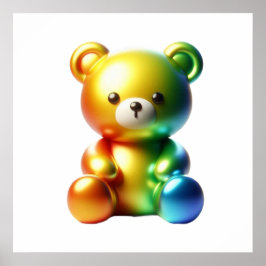 Poster Pôster de Arte de Parede de Urso Bonito para Quart