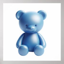 Poster Pôster de Arte de Parede de Urso de Pelúcia Azul F