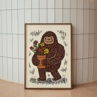 Pôster de Arte de Parede do Pé-Grande com Flores F