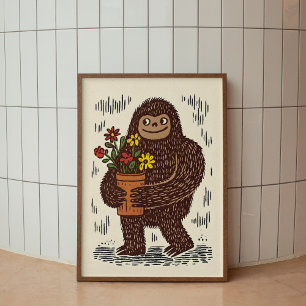 Poster Pôster de Arte de Parede do Pé-Grande com Flores F