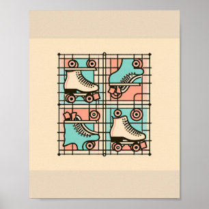 Poster Pôster de arte de patins de rodas padrão