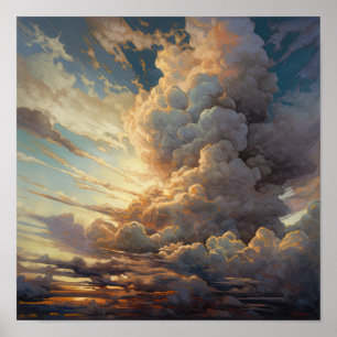 Poster Pôster de Arte de Pintura de Nuvens ao Amanhecer