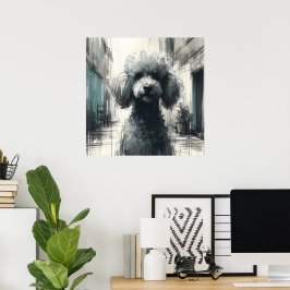 Poster Pôster de Arte de Poodle 