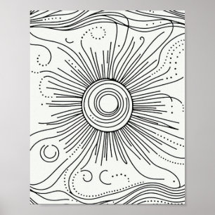 Poster Pôster de Arte de Sol Abstrato Minimalista