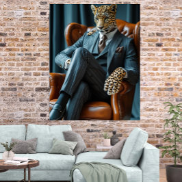 Poster Pôster de Arte Digital de Leopardo Autoritário Fot