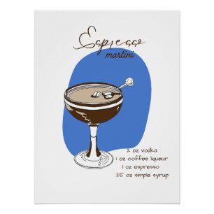 Póster Poster de Arte do Bar Espresso Martini do século m