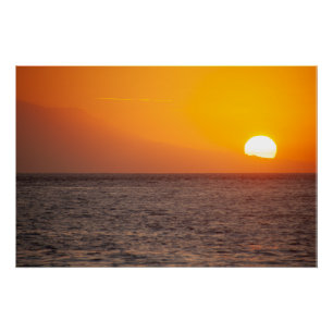 Póster Pôster de Arte do Pôr do Sol Dourado de Nusa Penid