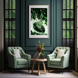 Poster Pôster de Arte Emerald Green Milk Splash