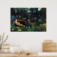 Pôster de Arte Fina Henri Rousseau O Sonho Selva