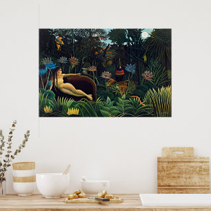 Poster Pôster de Arte Fina Henri Rousseau O Sonho Selva