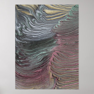 Poster Pôster de Arte Fluida Abstrata – Camadas da Terra 