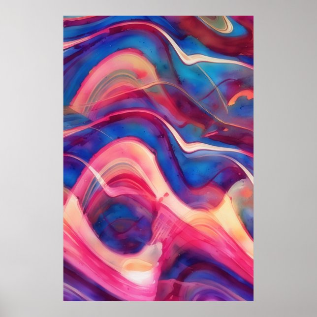 Poster Pôster de Arte Fluida Abstrata para Parede de Casa (Frente)