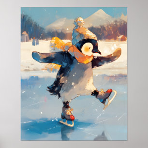 Poster Pôster de Arte para Berçário de Inverno com Pingui