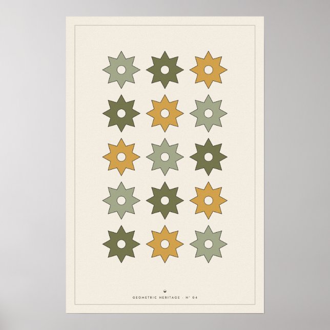 Poster Pôster de Arte para Parede com Padrão de Estrela d (Frente)