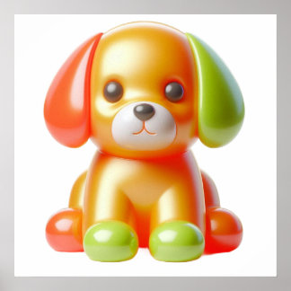 Poster Pôster de Arte para Parede de Cachorrinho Fofo Cac