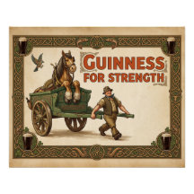 Pôster de Arte Premium Guinness Vintage para Força