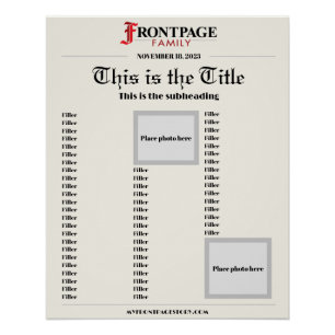 Póster poster de artigo do jornal personalizado 20x25