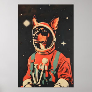 Poster Pôster de Astronauta Doberman Pinscher, Doberman