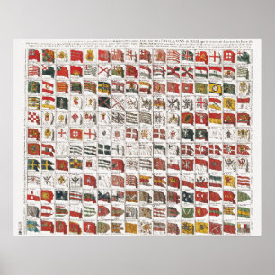 Poster Pôster de Bandeiras Navais Antigas do Mundo