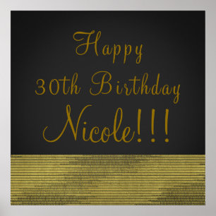 Poster Pôster de Banner de Festa com Lantejoulas Dourado