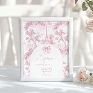 Poster Pôster de bar Toile de Jouy Francês Arco Rosa Mimo