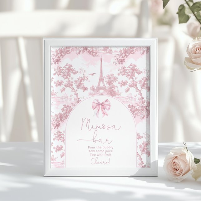Poster Pôster de bar Toile de Jouy Francês Arco Rosa Mimo (Criador carregado)