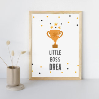 Poster Pôster de Berçário com Nome Personalizado Little B