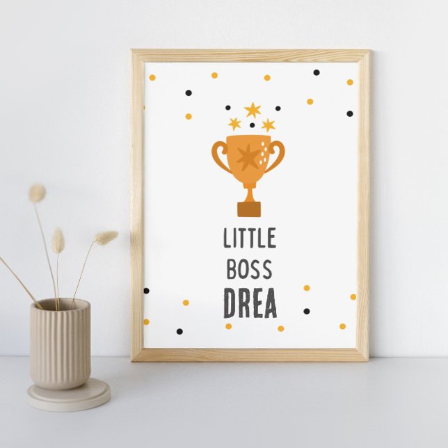 Poster Pôster de Berçário com Nome Personalizado Little B (Criador carregado)
