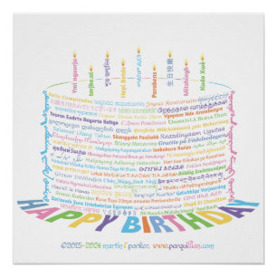 Póster Poster de Bolo do Mundo do WordBirthday