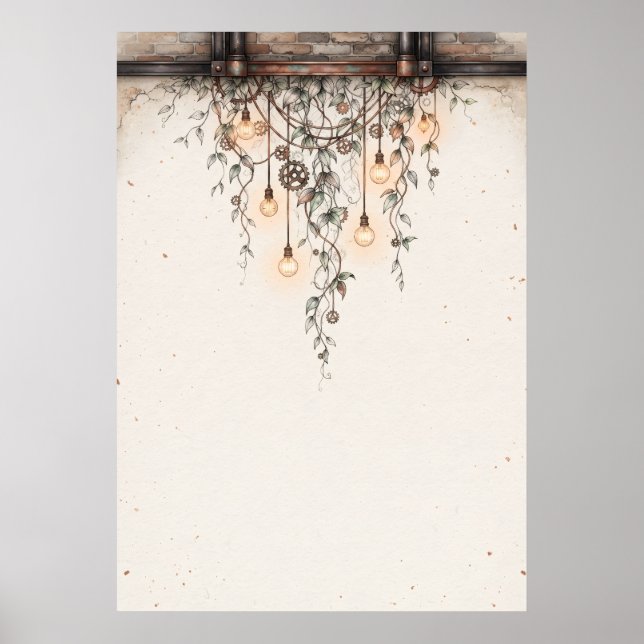 Poster Pôster de Bulbos de Edison com Trepadeiras Botânic (Frente)