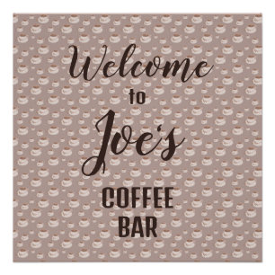 Póster Poster de café da estação de Bar personalizada