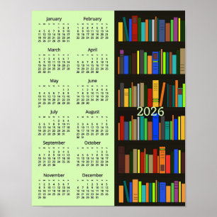 Poster Pôster de Calendário 2026 Design de Prateleiras de
