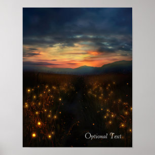 Poster Pôster de Campos do Pôr do Sol Personalizável