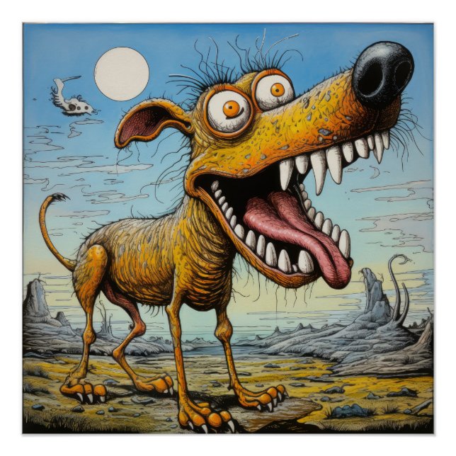Póster Poster de cão assustador (Frente)