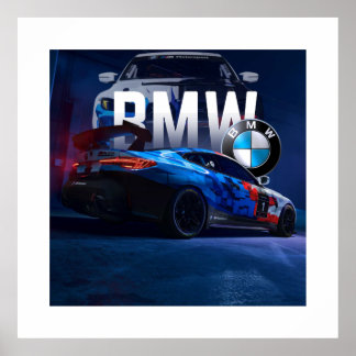 Poster Pôster de Carro de Corrida de Rua Ilegal Esportivo